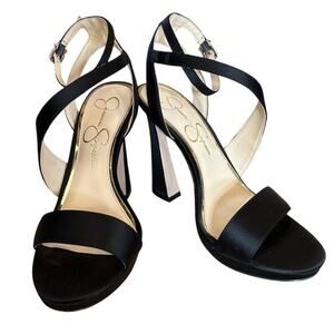 Jessica Simpson Frisco Women's Black Strappy High Heel Sandals Size 6.5
